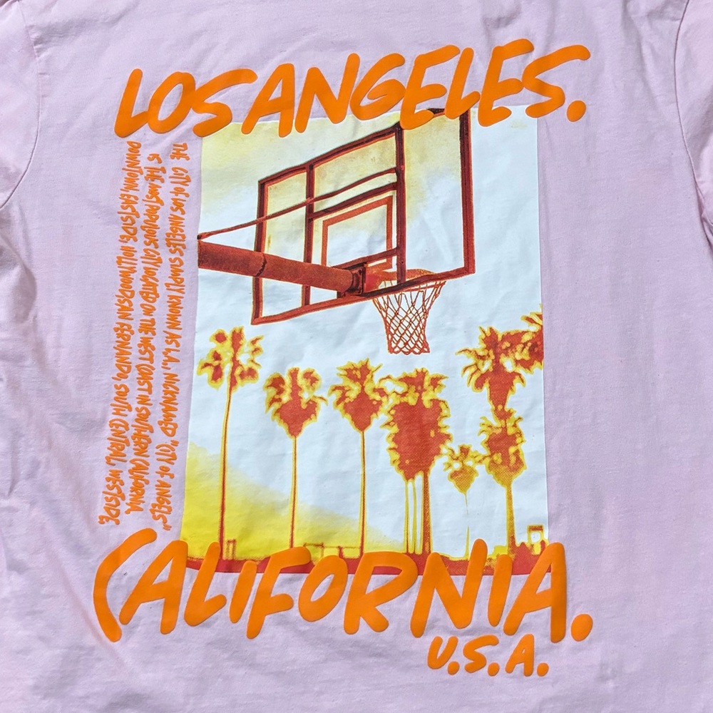 Pink Los Angelos Graphic Tee Relaxed Fit Size Medium - Picture 5 of 5